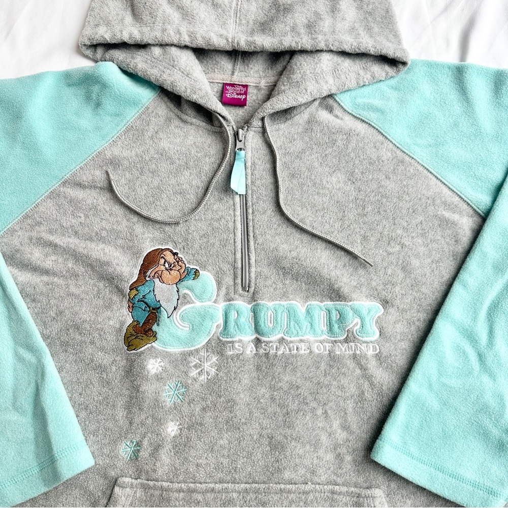 Disney Grumpy State of Mind Snow White Fleece Hoodie ❄️ Size Extra Large - Picture 3 of 6